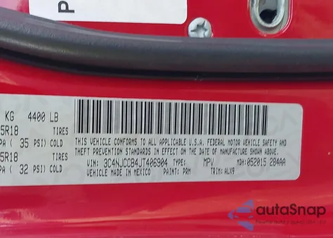 2018 Jeep Compass Limited Fwd from USA, damaged, VIN 3C4NJCCB4JT406904